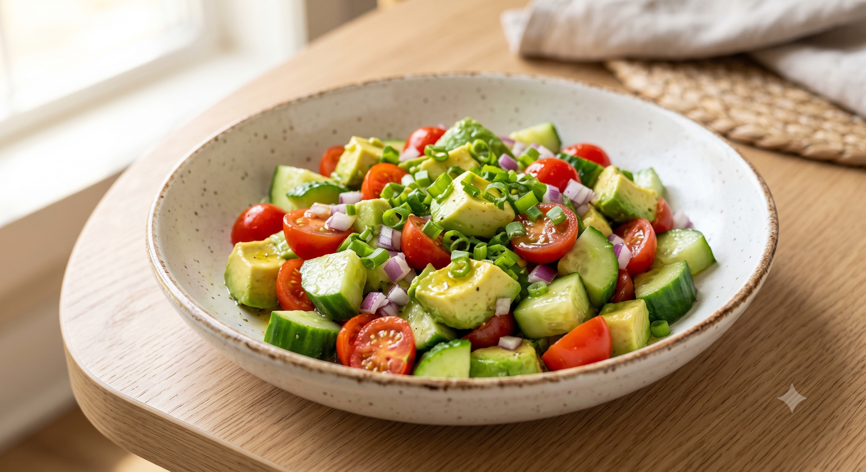 Avocado Cucumber Salad with Wasabi-Soy Dressing