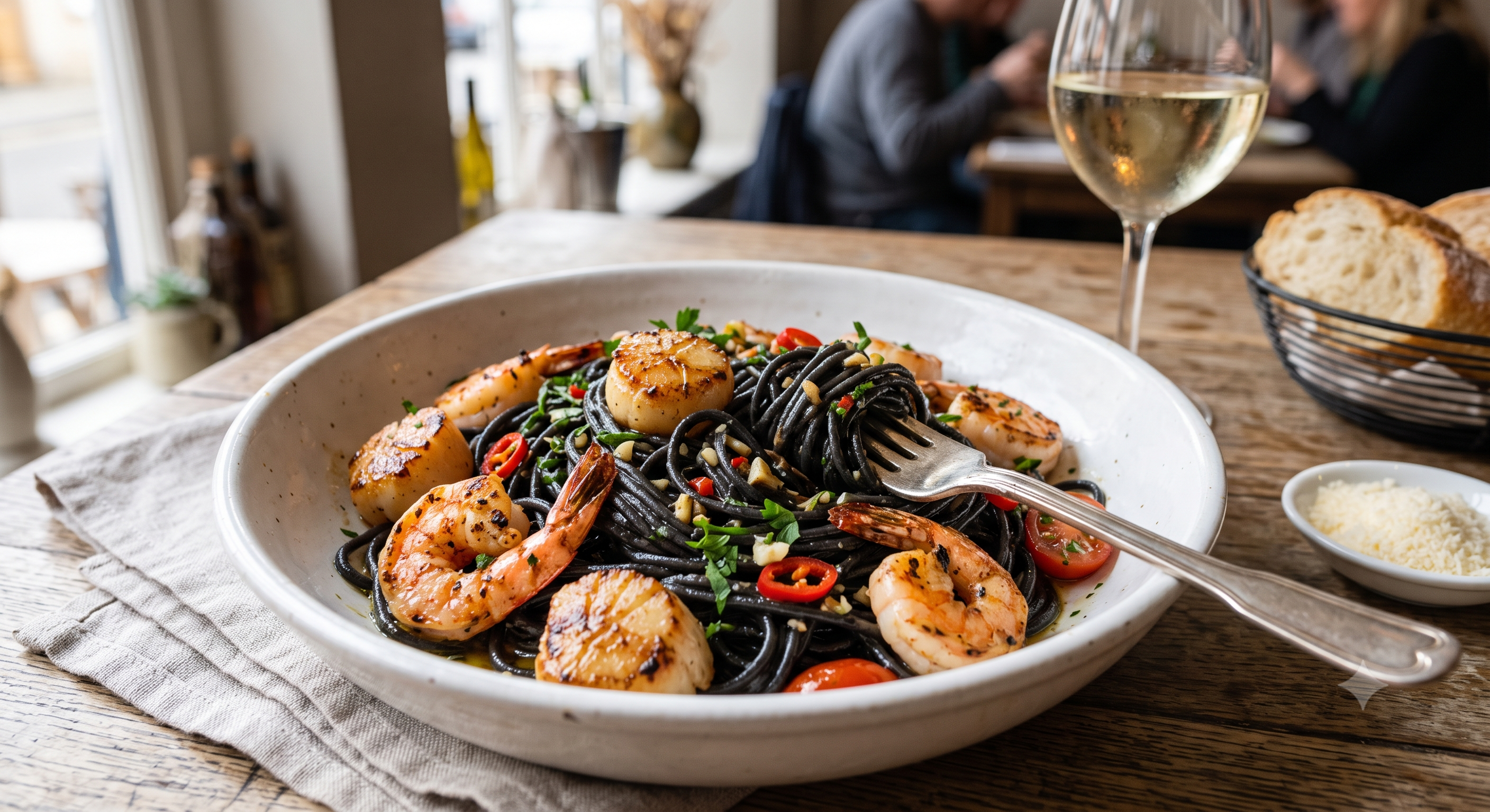 Squid Ink Seafood Pasta