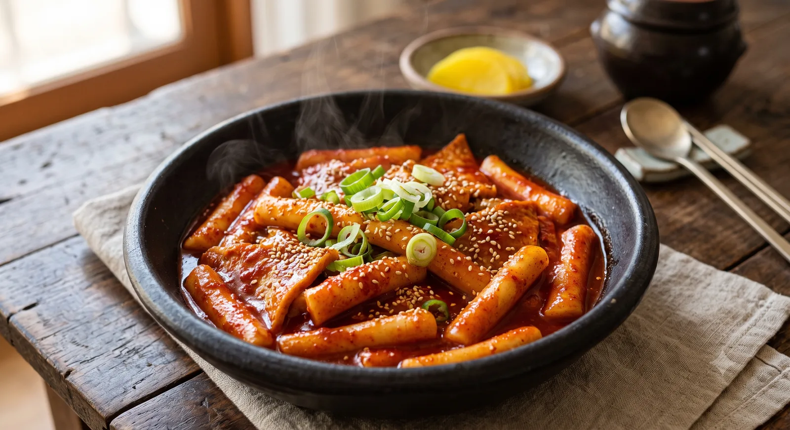 Fiery Korean Spicy Rice Cakes (Tteokbokki)