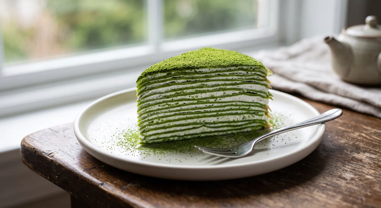 Matcha Mille Crepe Cake