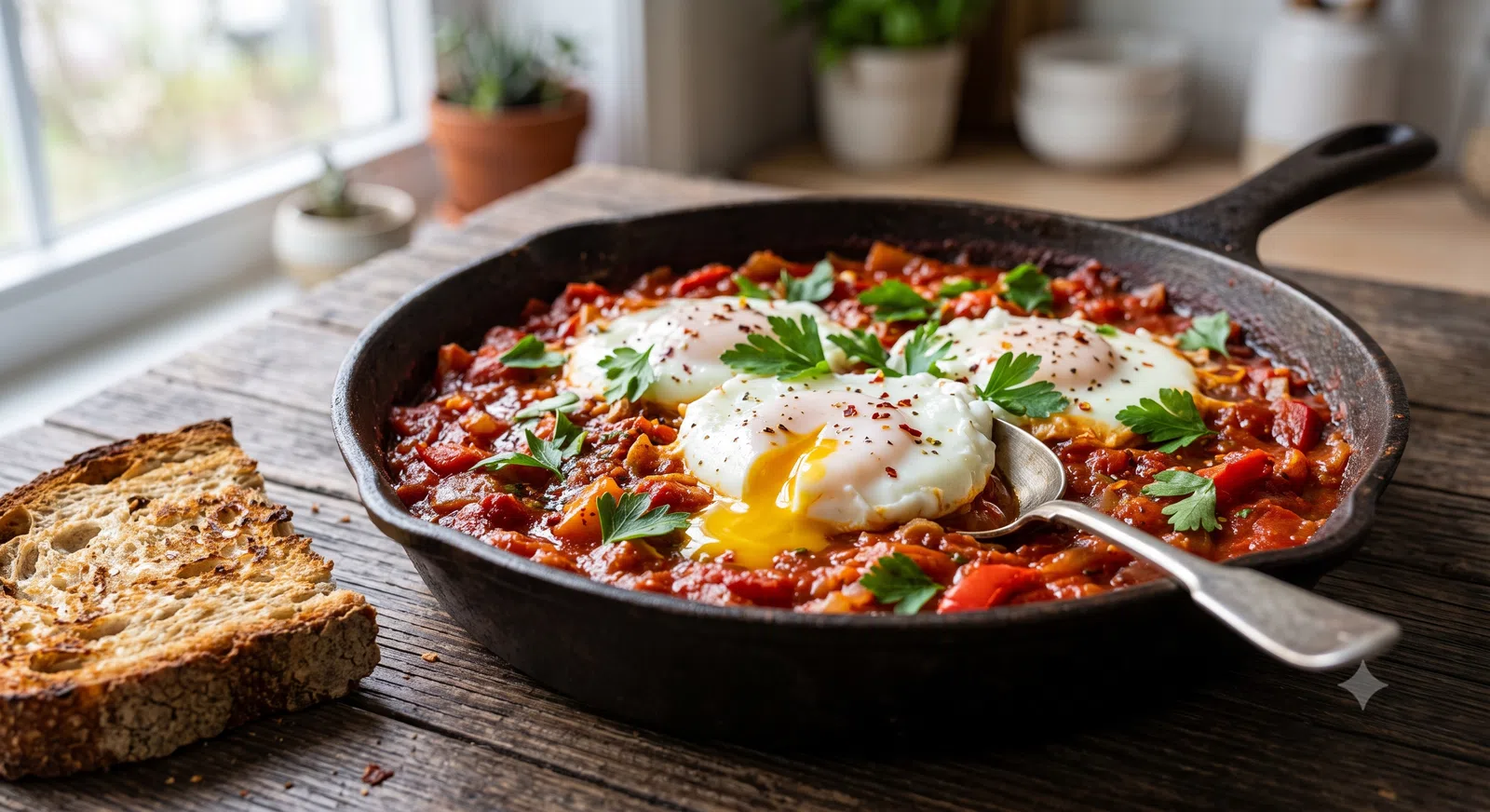 Middle Eastern Shakshuka (Eggs in Red Tomato Stew)