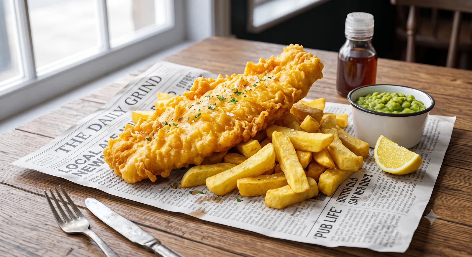Classic British Golden Fish and Chips